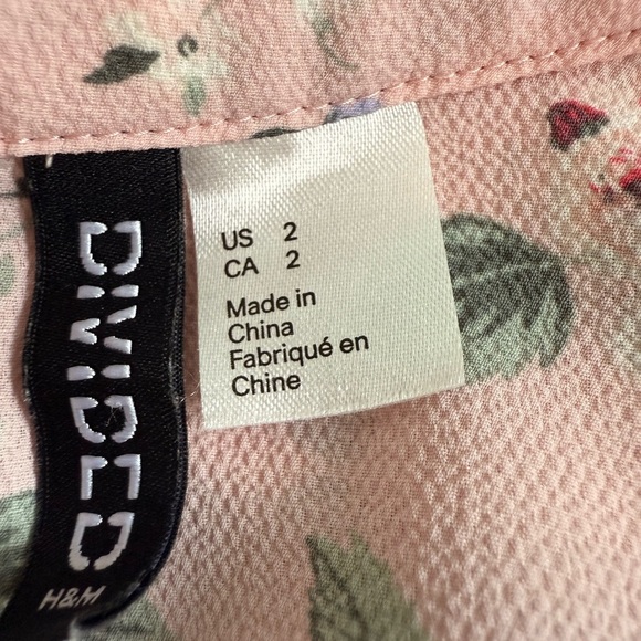 H&M Floral Long Sleeve Mini Dress with Ties  Size: US 2 - Picture 5 of 10